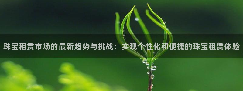 新宝5娱乐经：珠宝租赁市场的最新趋势与挑战：实现个性化和便捷的珠宝租赁体验